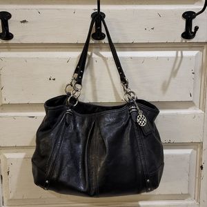 Authentic Coach Alexandra Black Leather Shoulder Bag Purse H1073-16244